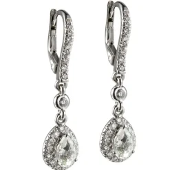 Pendientes "Caramelo" de oro blanco con cuarzos prasio y orla de diamantes