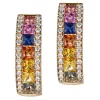 Pendientes "Carrousel" de oro rosa con zafiros de colores y diamantes