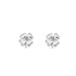 Pendientes cLOVEr de oro blanco PM