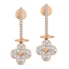 Pendientes criollas "Pensamiento" de oro rosa con diamantes
