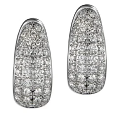 Pendientes de aro de oro blanco con diamantes