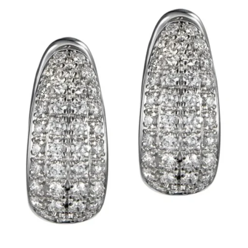 Pendientes de aro de oro blanco con diamantes