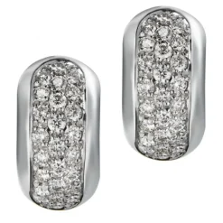 Pendientes de aro de oro blanco con diamantes