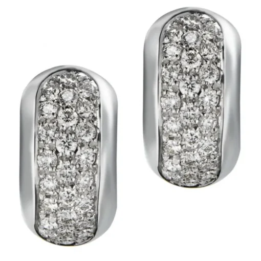 Pendientes de aro de oro blanco con diamantes