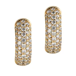 Pendientes de aro de oro rosa con diamantes