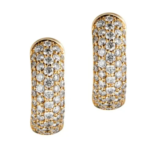 Pendientes de aro de oro rosa con diamantes