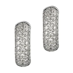 Pendientes de aro de oro blanco con diamantes
