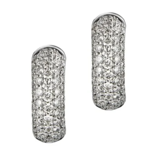 Pendientes de aro de oro blanco con diamantes