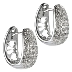 Pendientes de aro de oro blanco con diamantes
