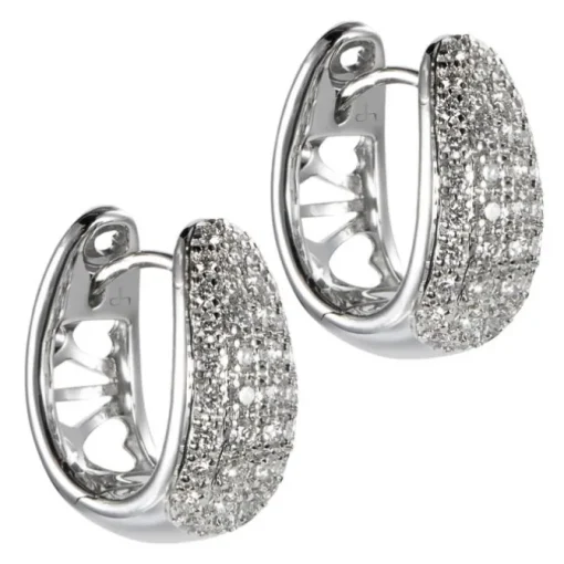 Pendientes de aro de oro blanco con diamantes