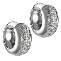Pendientes de aro de oro blanco con diamantes