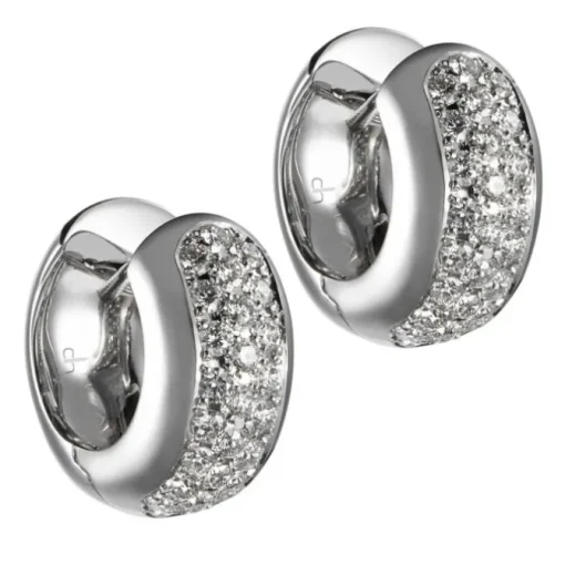 Pendientes de aro de oro blanco con diamantes