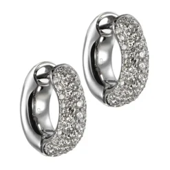 Pendientes de aro de oro blanco con diamantes