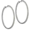 Pendientes de aro grandes de oro blanco con diamantes