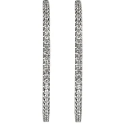 Pendientes de aro grandes de oro blanco con diamantes