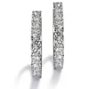 Pendientes de aro pequeños de oro blanco con diamantes