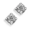 Pendientes de bebé de oro blanco con diamantes en garra