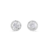Pendientes de diamantes en oro blanco con orla de pavé de diamantes de 0,78 quilates