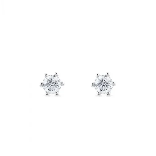 Pendientes de diamantes en oro blanco con 6 garras de 0,82 quilates
