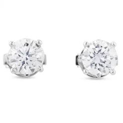 Pendientes de diamantes en oro blanco con 4 garras de 1,47 quilates