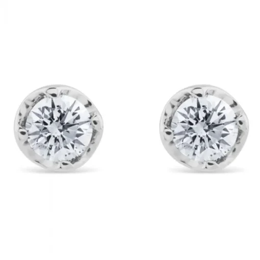 Pendientes de diamantes en oro blanco con 4 garras de 0,66 quilates