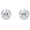 Pendientes de diamantes en oro blanco con 4 garras de 1,34 quilates