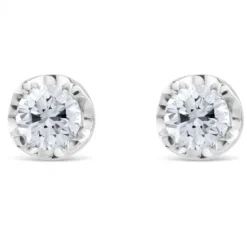 Pendientes de diamantes en oro blanco con 4 garras de 1,34 quilates