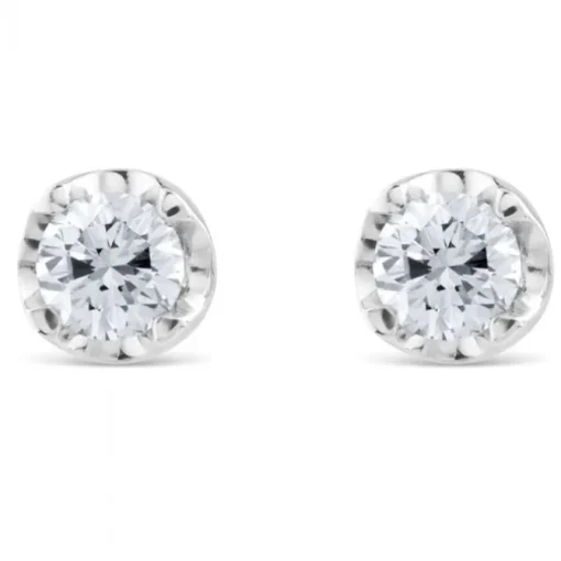 Pendientes de diamantes en oro blanco con 4 garras de 1,34 quilates