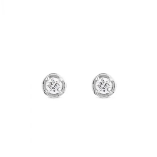 Pendientes de diamantes en oro blanco con 4 garras de 0,50 quilates