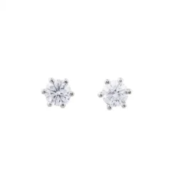 Pendientes de diamantes en oro blanco con 6 garras de 1,85 quilates