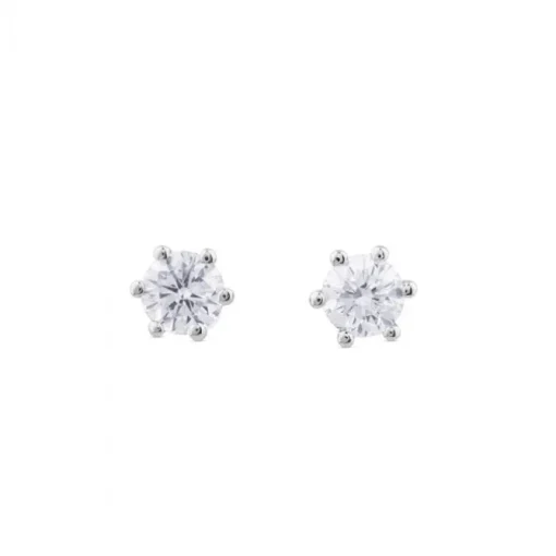 Pendientes de diamantes en oro blanco con 6 garras de 1,85 quilates