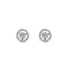 Pendientes de diamantes en oro blanco con orla de pavé de diamantes de 0,35 quilates