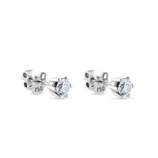 Pendientes de diamantes en oro blanco con 6 garras de 0,82 quilates