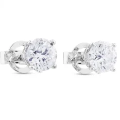 Pendientes de diamantes en oro blanco con 4 garras de 1,47 quilates