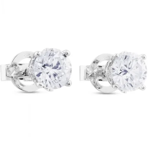 Pendientes de diamantes en oro blanco con 4 garras de 1,47 quilates