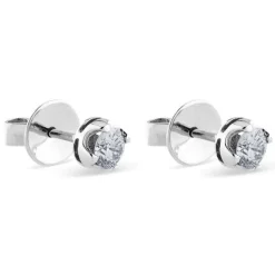 Pendientes de diamantes en oro blanco con 4 garras de 0,66 quilates