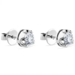 Pendientes de diamantes en oro blanco con 4 garras de 1,34 quilates