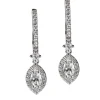 Pendientes de oro blanco con diamantes marquise y brillantes