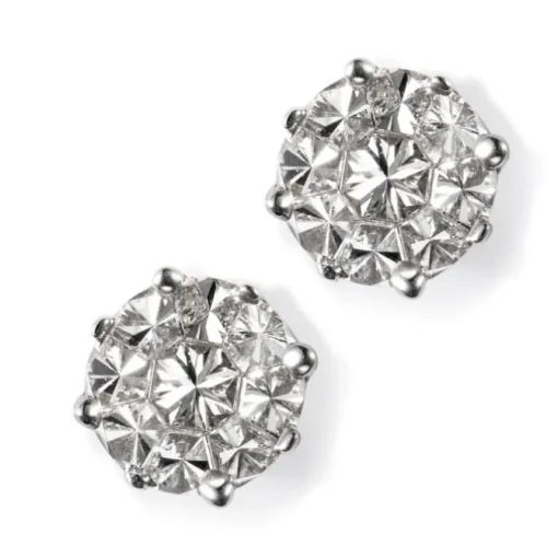 Pendientes de oro blanco con diamantes engaste invisible 0.90 quilates