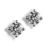 Pendientes de oro blanco con diamantes engastados en 4 garras