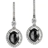 Pendientes de oro blanco con diamantes y diamante negro talla marquise