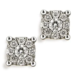 Pendientes de oro blanco con diamantes con engaste invisible