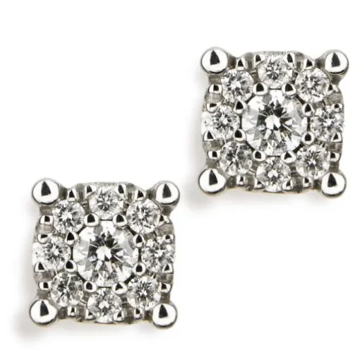 Pendientes de oro blanco con diamantes con engaste invisible