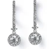 Pendientes de oro blanco con diamante talla brillante y brillantes