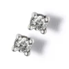 Pendientes de oro blanco con diamantes en 4 garras 0.10 quilates
