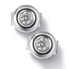 Pendientes de oro blanco con diamantes en chatón 0.16 quilates