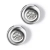 Pendientes de oro blanco con diamantes en chatón 0.10 quilates