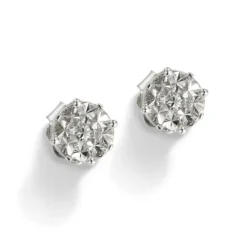 Pendientes de oro blanco con diamantes y engaste invisible en 8 garras
