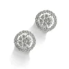 Pendientes de oro blanco con diamantes y orla de diamantes