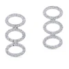 Pendientes de oro blanco con 3 ovales verticales de diamantes